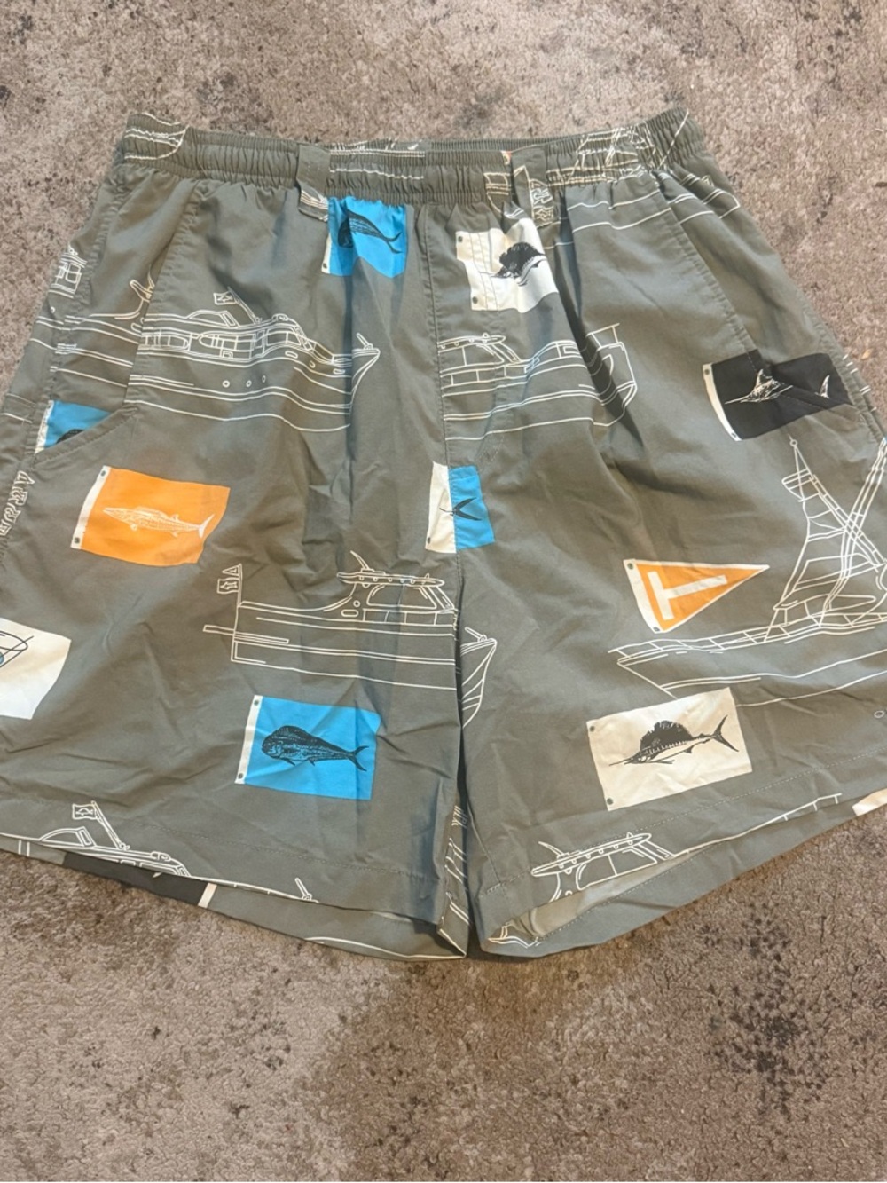 Men's Olive Green Columbia Swim Trunks